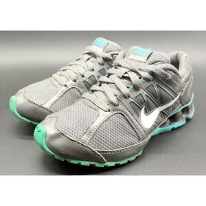 Nike Shox Turbo Women's size 6.5 Running Shoes Gray Aqua White Sneakers